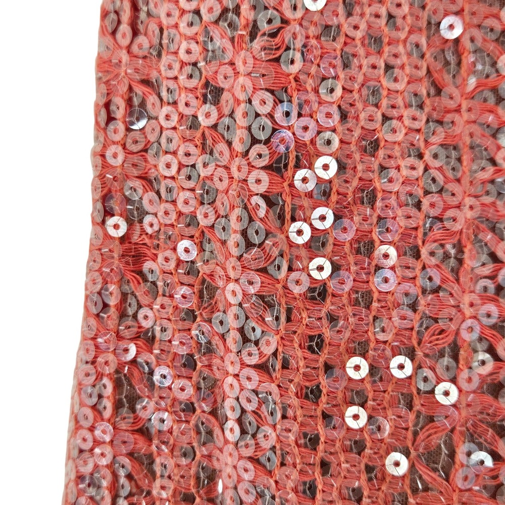 Michael Costello x REVOLVE Catiana Sequin Maxi Skirt Coral Pink High Slit XS New - Picture 9 of 12